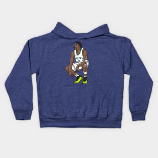 Anthony Edwards Ready For the Game - Cartoon Flat Style Kids Hoodie